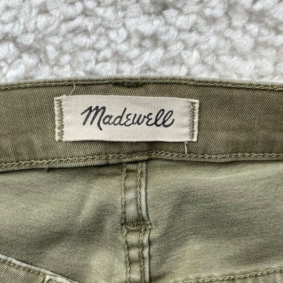 Madewell 9" High Rise Skinny Jean Green Raw Hem - Picture 4 of 14